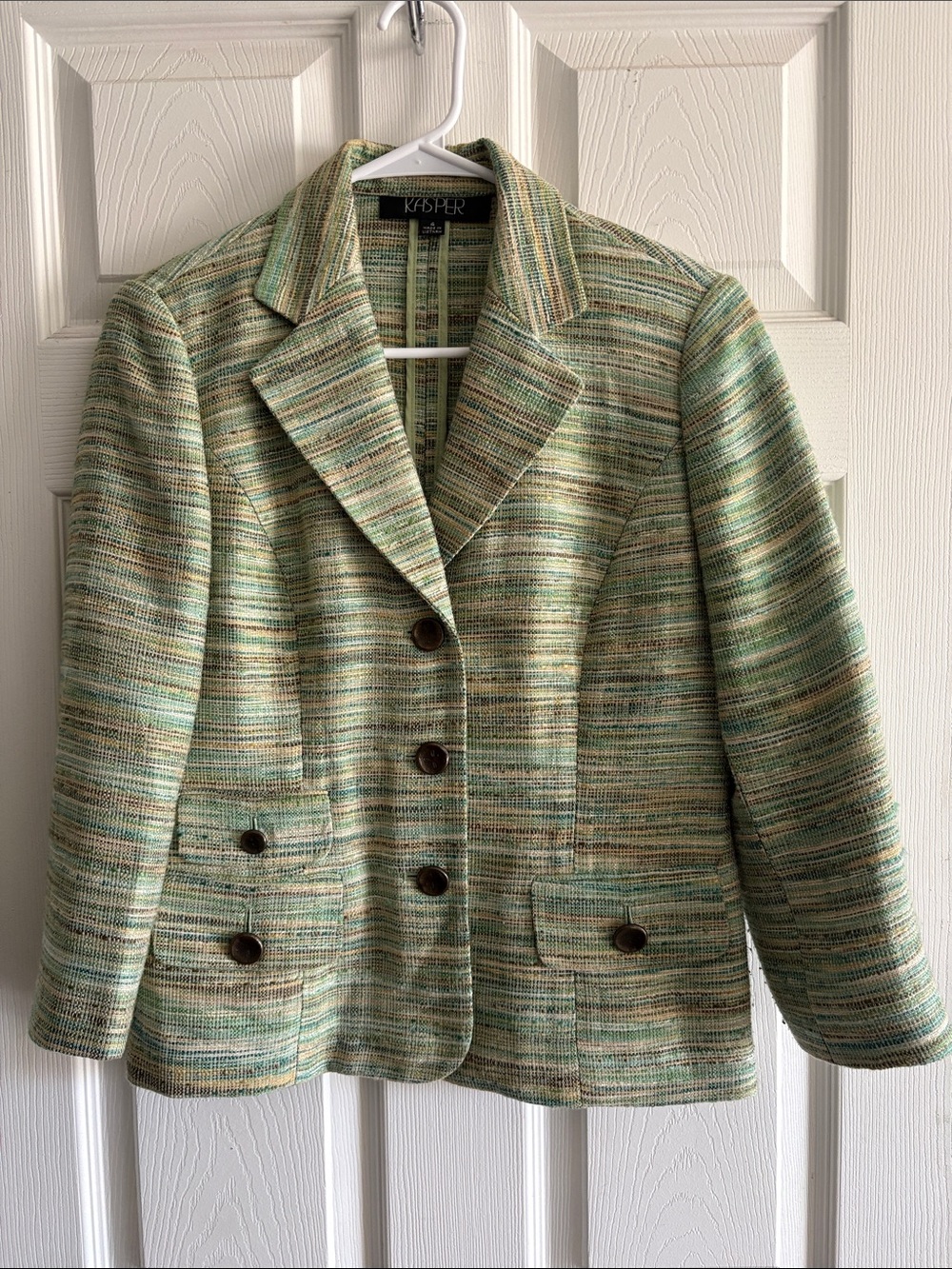 Kasper Green Multistripe Blazer Jacket